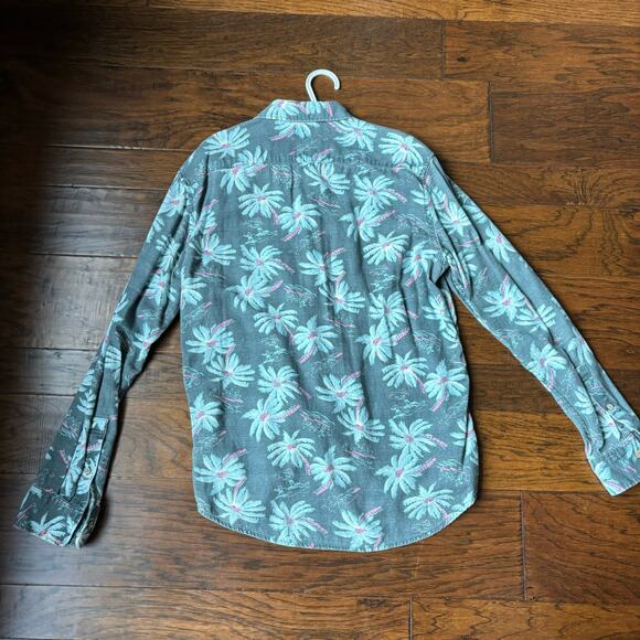 Faherty Long Sleeve Kona Hawaiian Camp Palms Print Button up Shirt Sz M - Picture 7 of 8